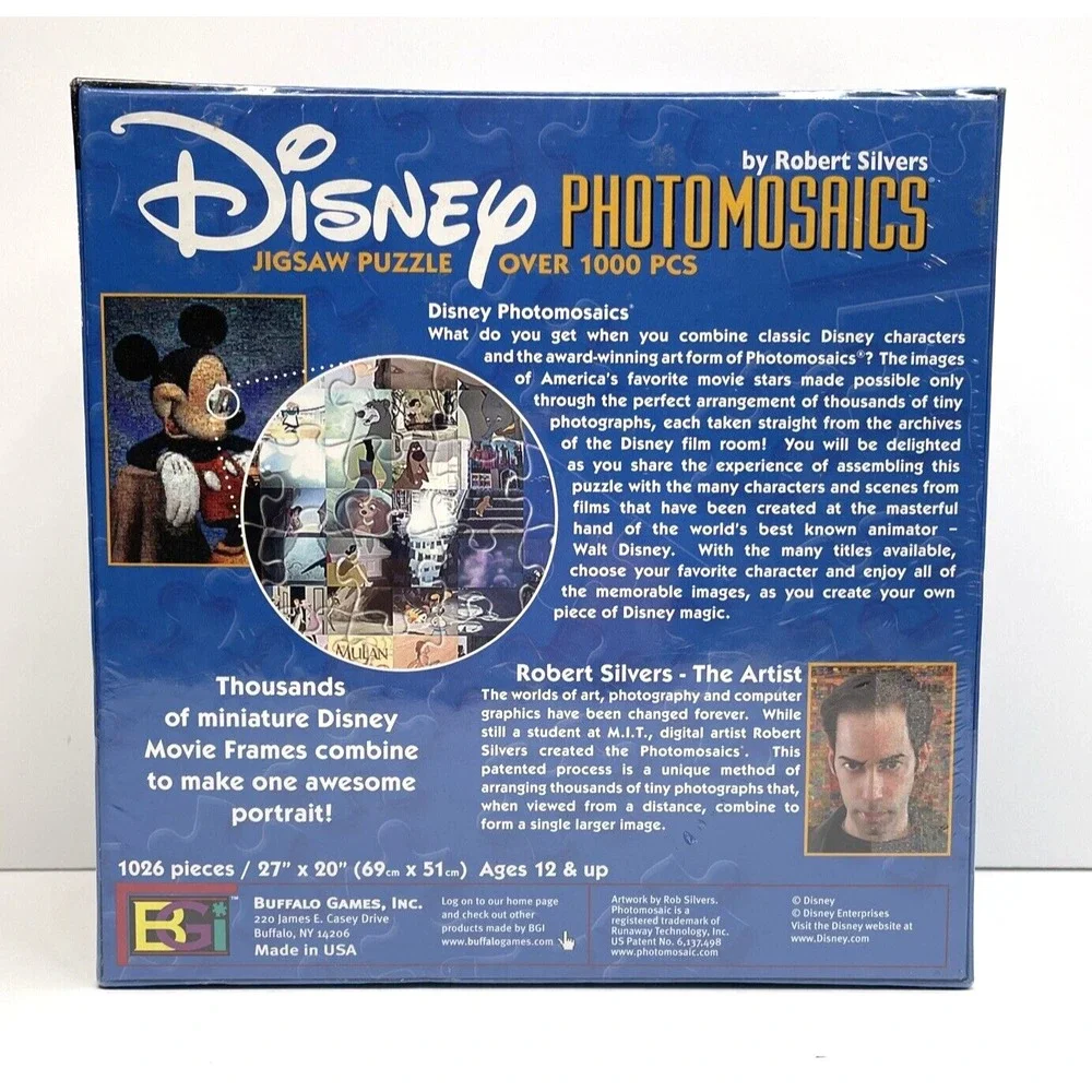 Disney Mickey Mouse Photomosaics 1000 Piece Puzzle & Poster Robert Silvers New